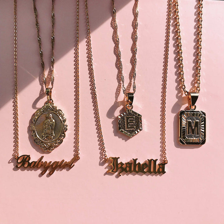 Initial Necklace Gold