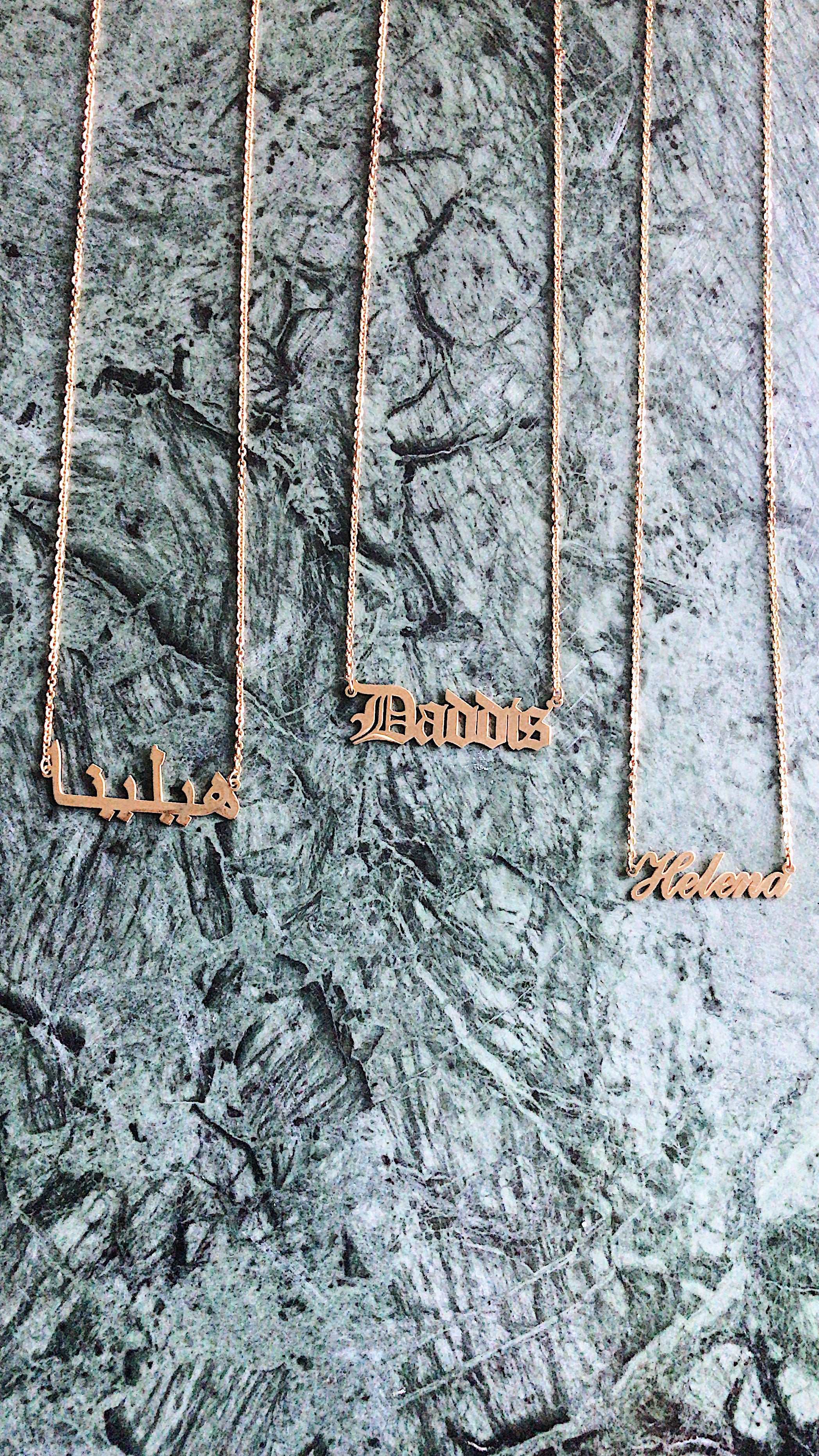Arabic Name Necklace Gold