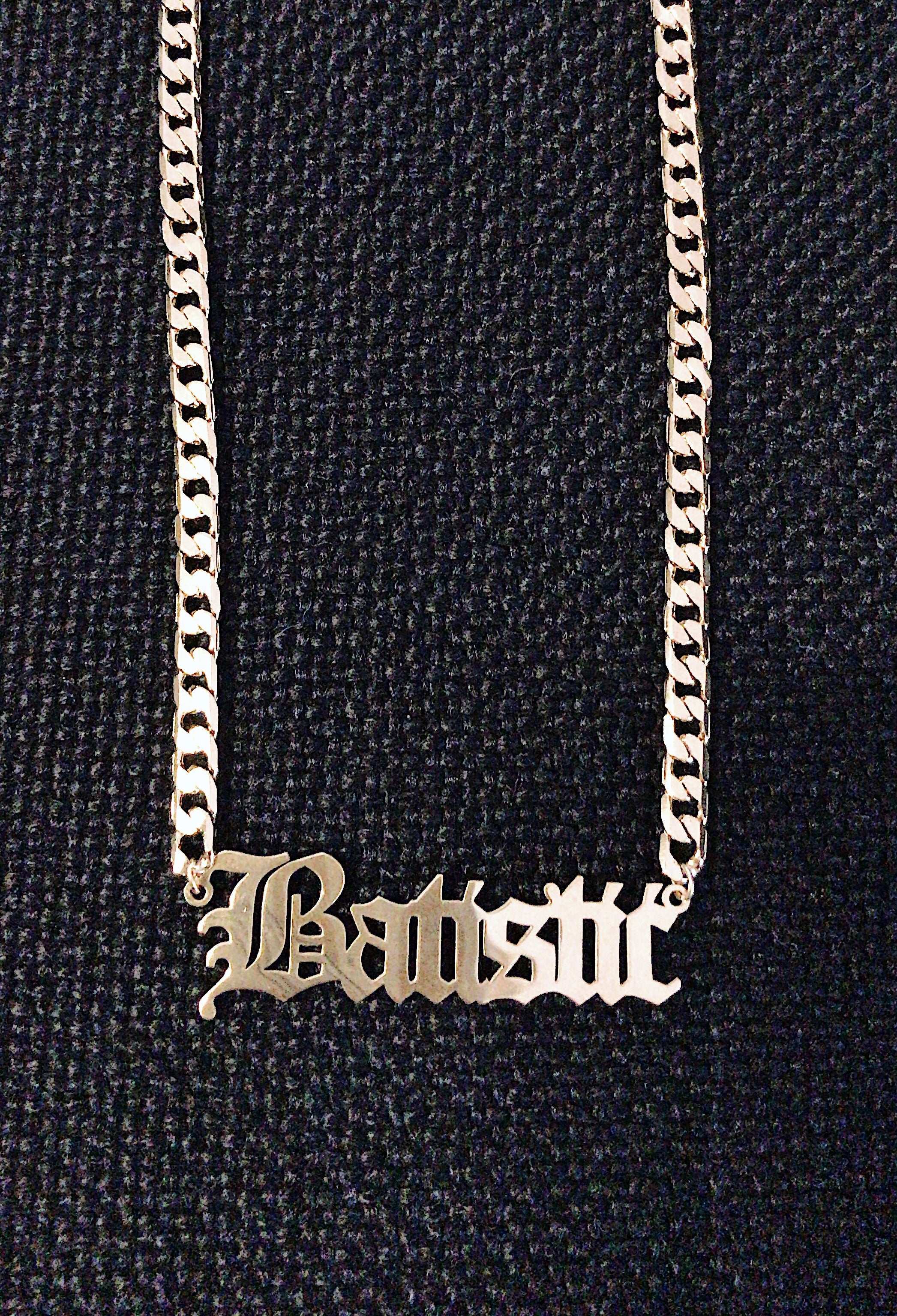 Curb Chain Name Necklace Gold