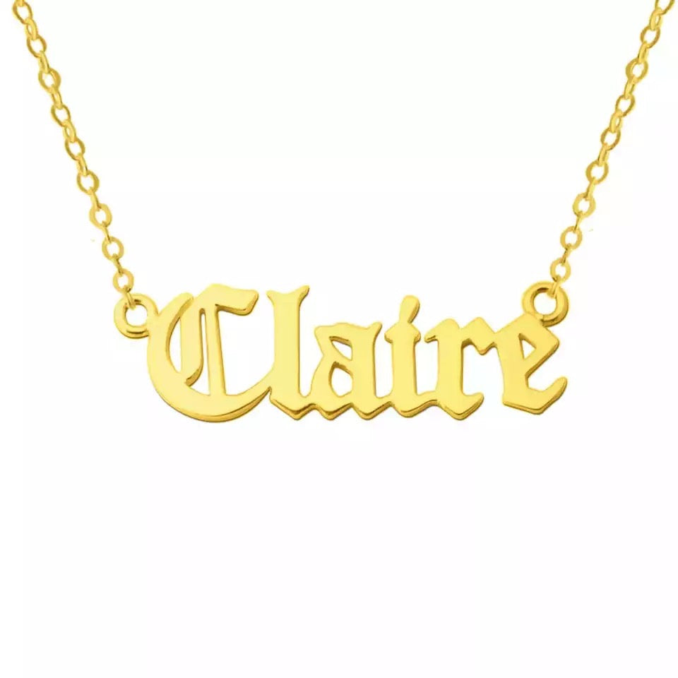 Old English Nameplate Gold