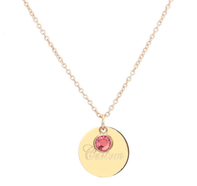 Nameplate Necklace w/ Birthstone