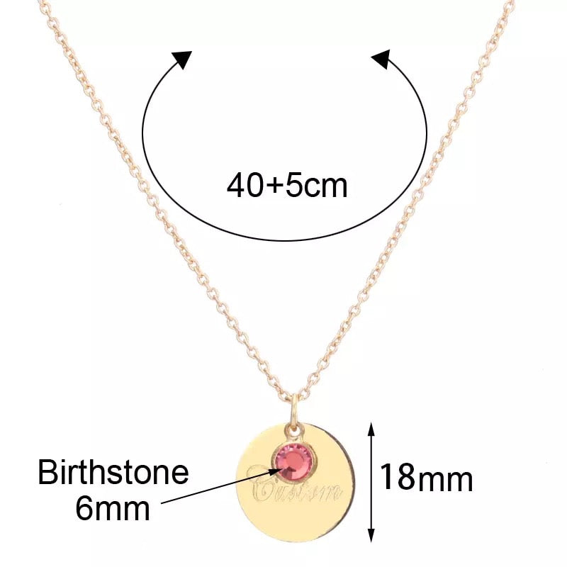 Nameplate Necklace w/ Birthstone