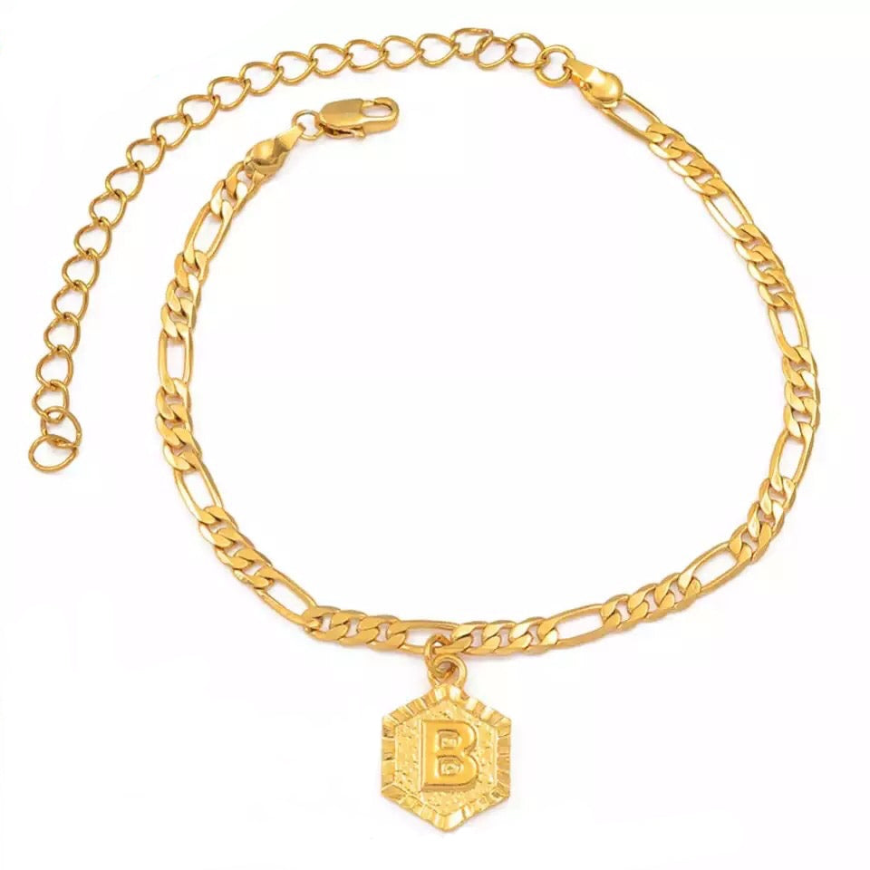 Initial Anklet Gold