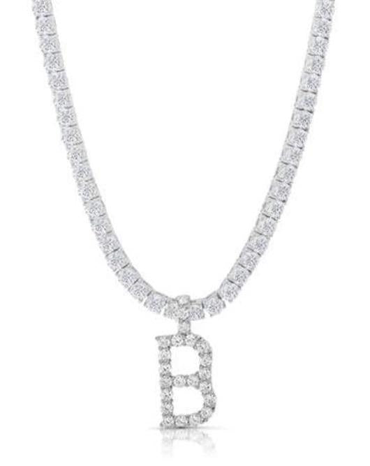 Deluxe Tennis Chain Initial Necklace