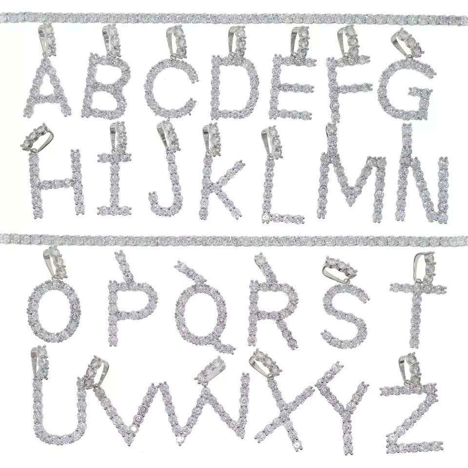 Deluxe Tennis Chain Initial Necklace