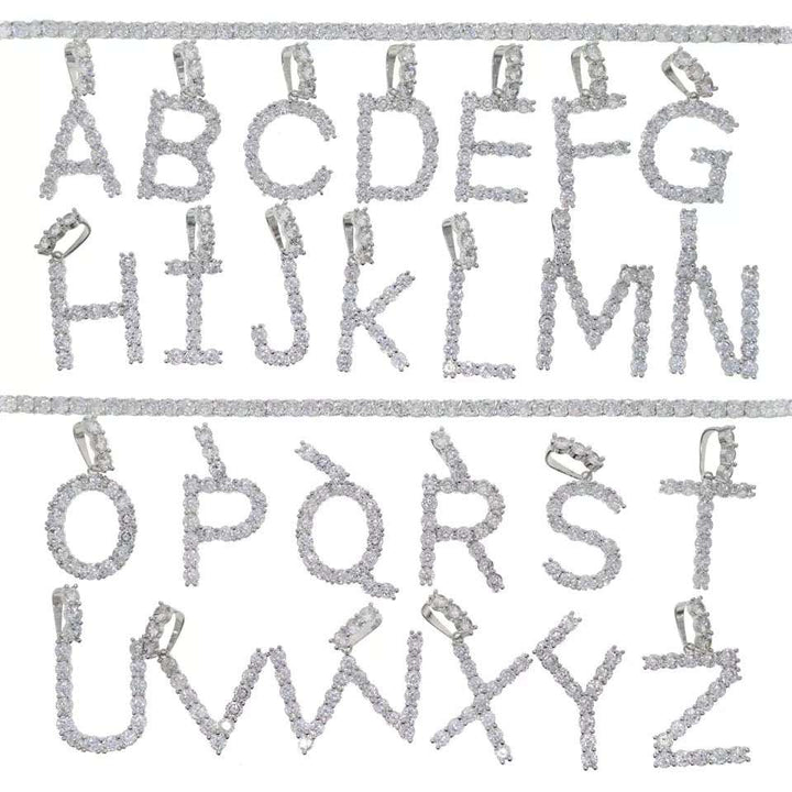 Deluxe Tennis Chain Initial Necklace