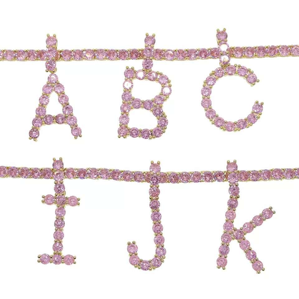 Deluxe Tennis Chain Initial Necklace