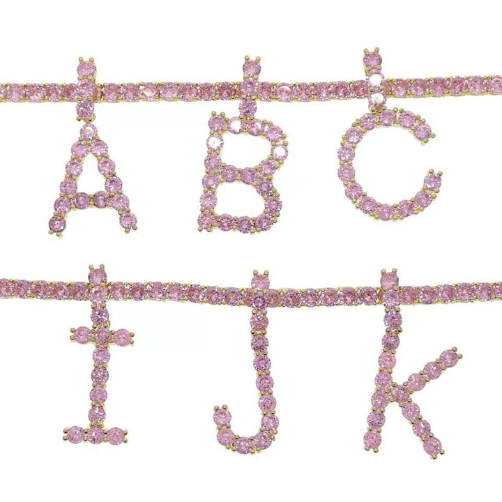 Deluxe Tennis Chain Initial Necklace
