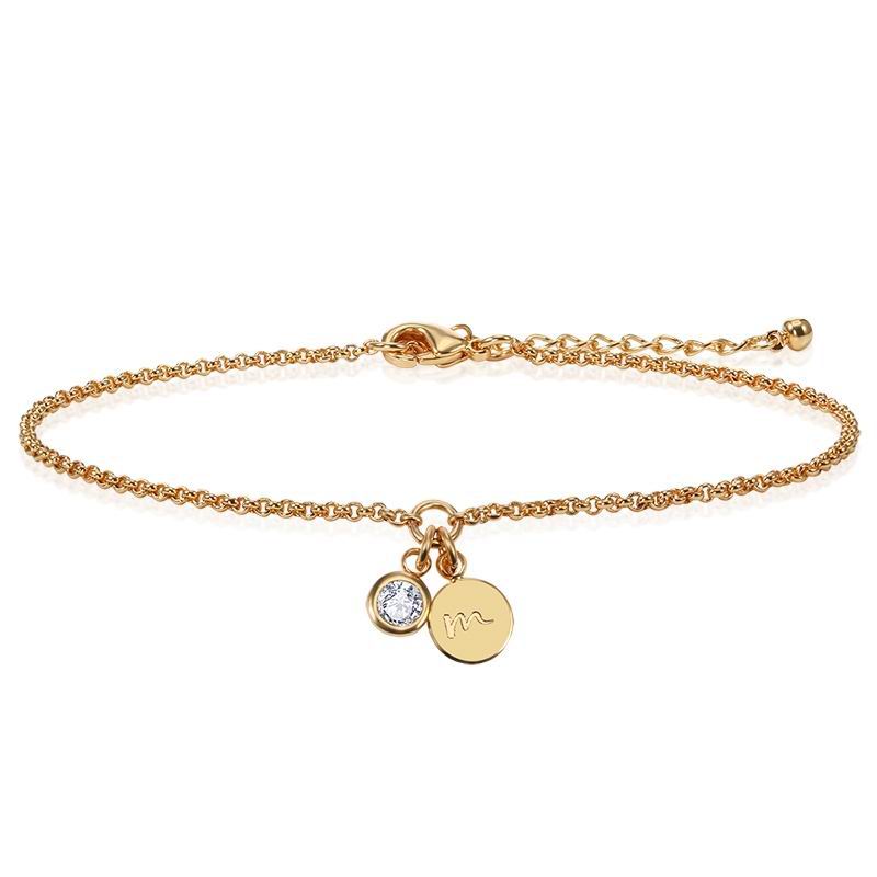 Diamond Initial Bracelet Gold