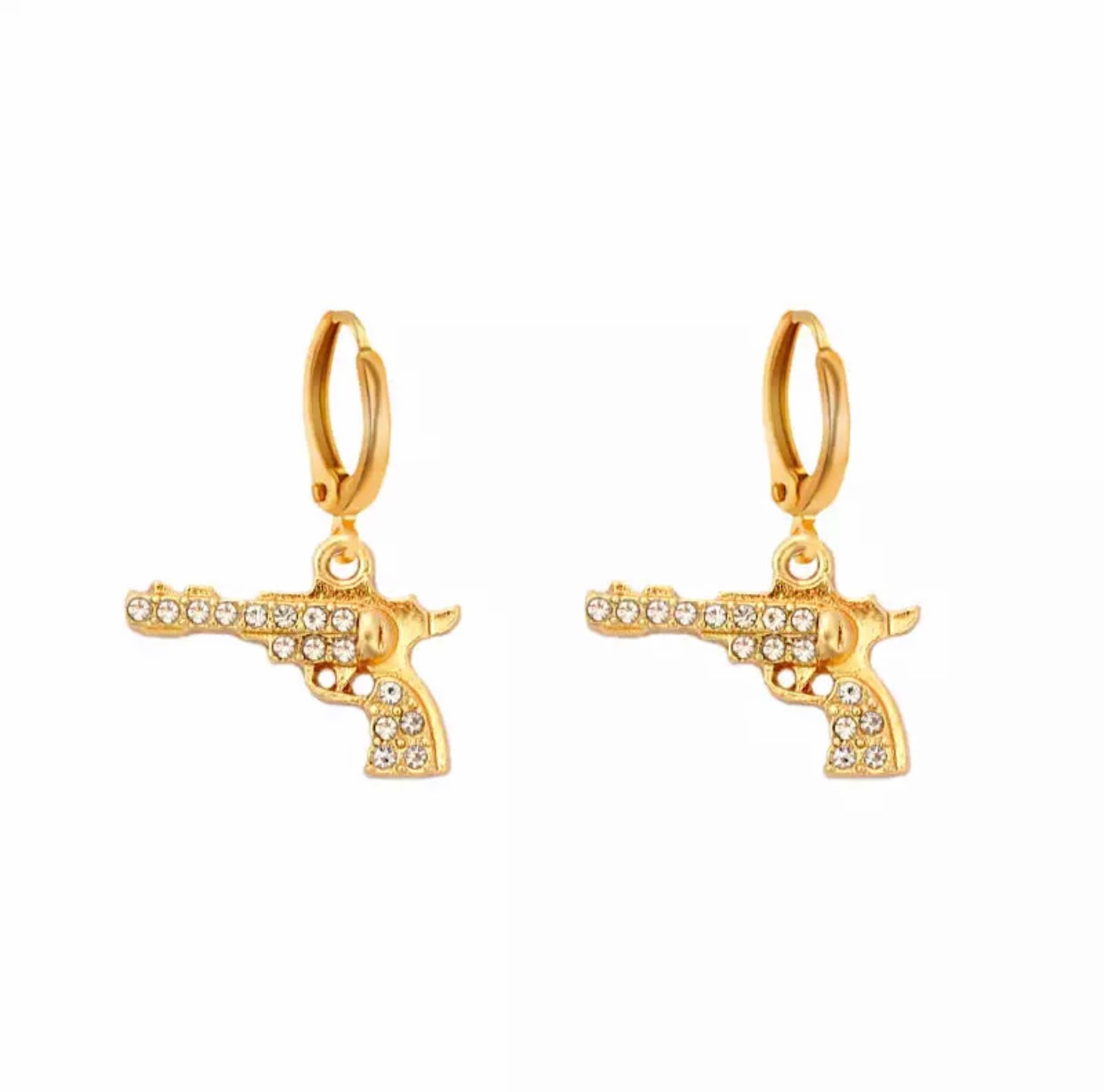 Gun Earrings Gold