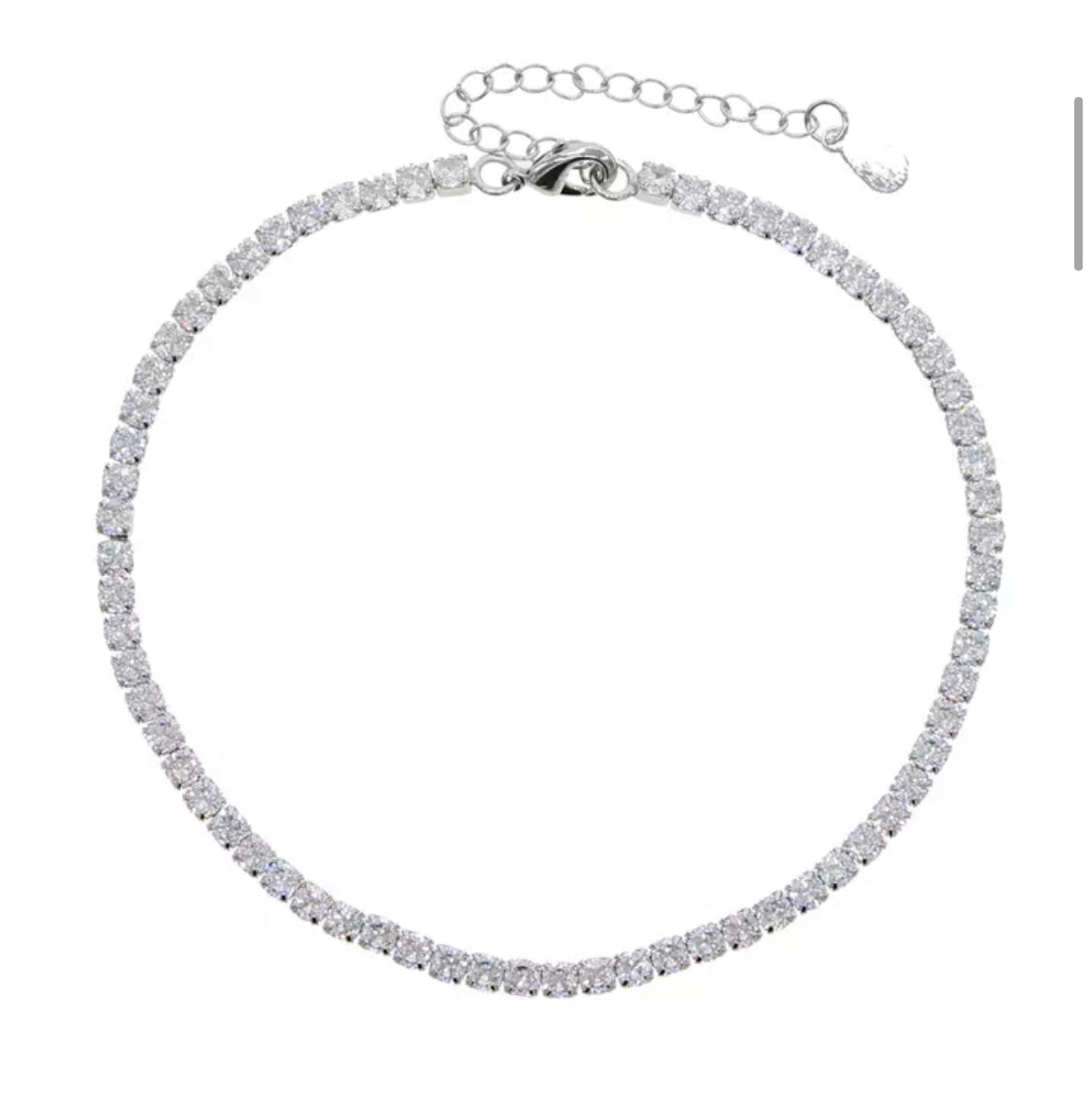Tennis Chain Anklet Silver