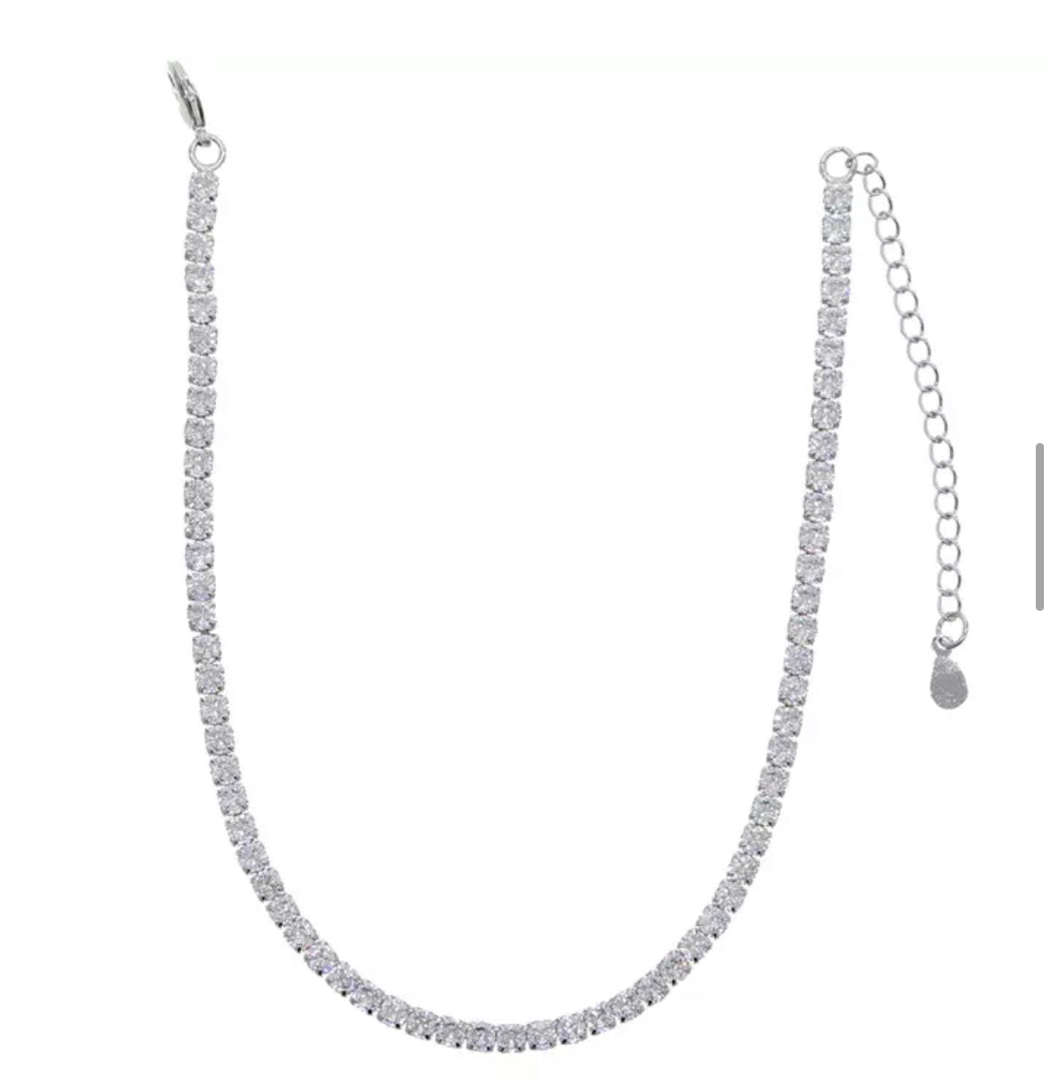 Tennis Chain Anklet Silver