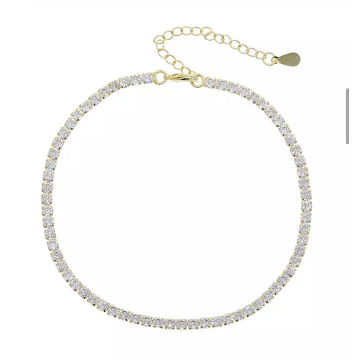 Tennis Chain Anklet Gold