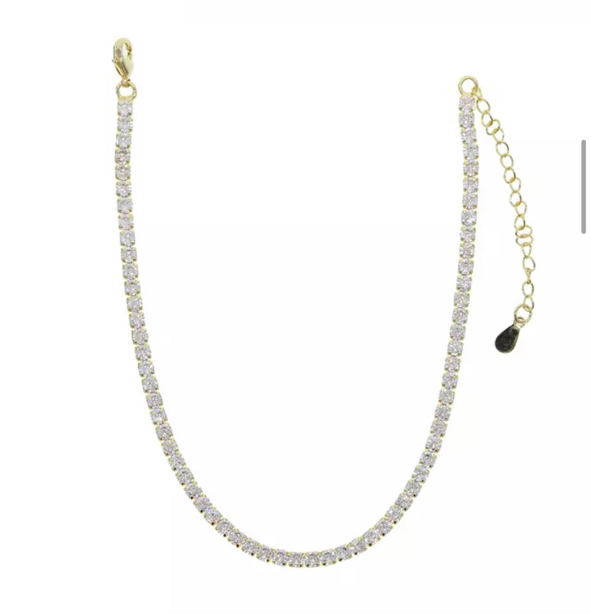 Tennis Chain Anklet Gold