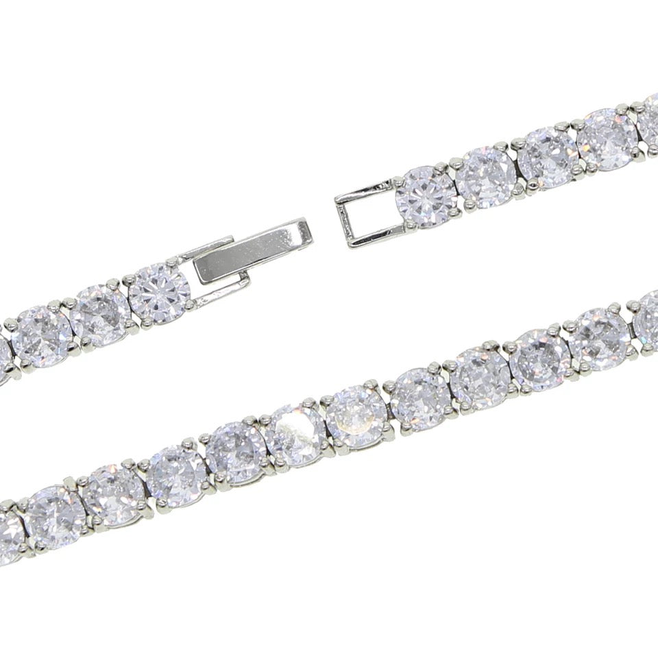 Tennis Chain Luxe Anklet Silver