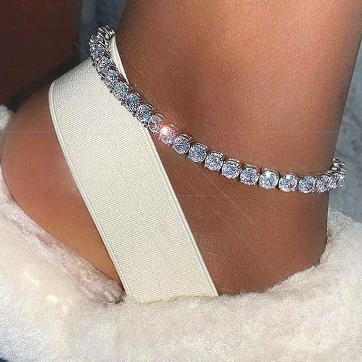 Tennis Chain Luxe Anklet Silver