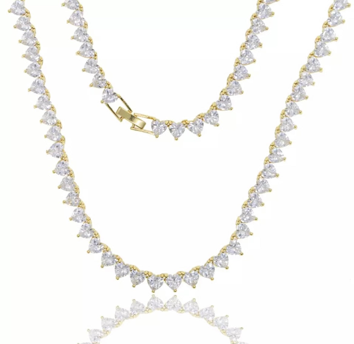 Heart Tennis Chain Gold