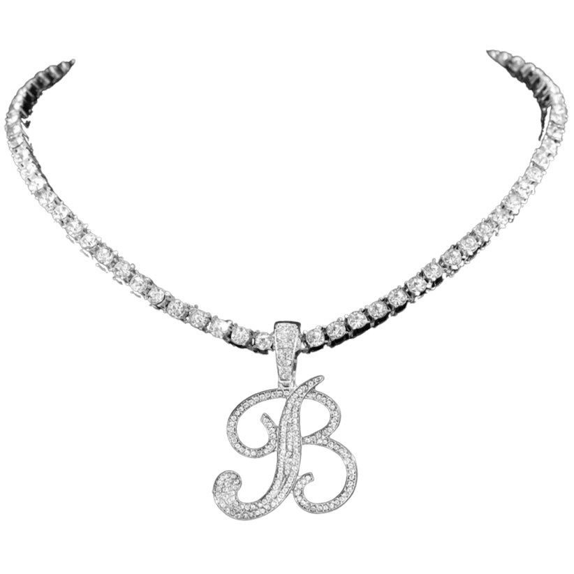 Deluxe Tennis Chain Initial Necklace