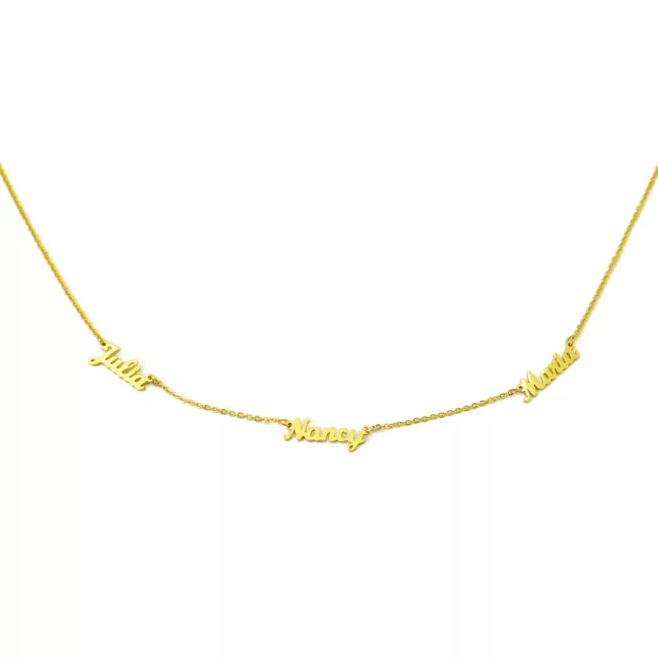 Triple Name Necklace