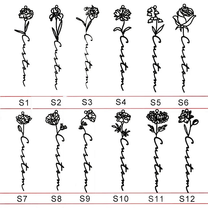 Flower Name Necklace