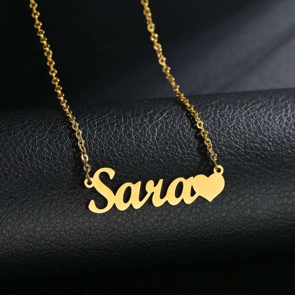 Nameplate Heart Necklace