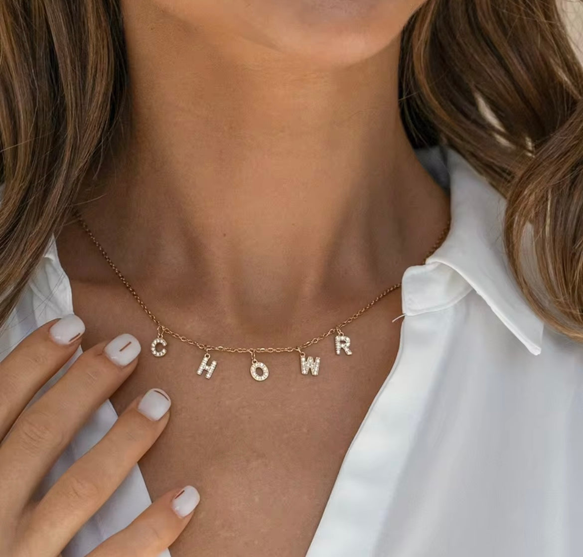 Crystal Letters Necklace