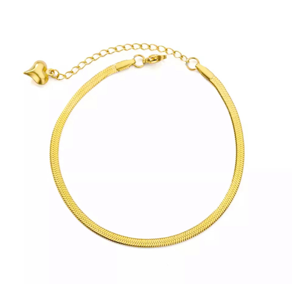 Herringbone Snake Anklet Gold