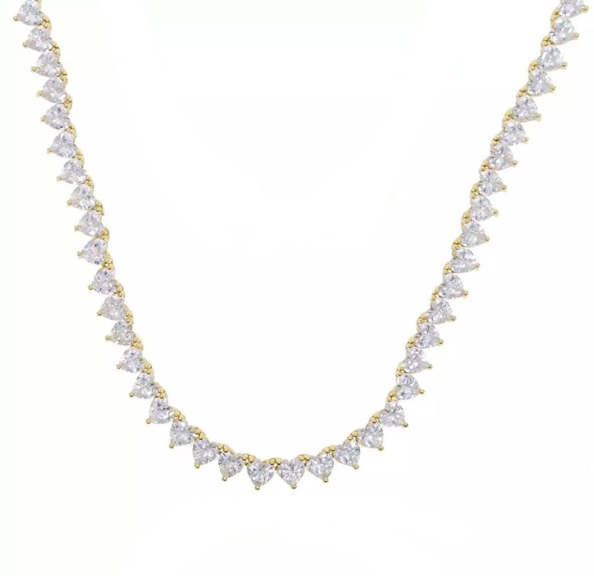 Heart Tennis Chain Gold