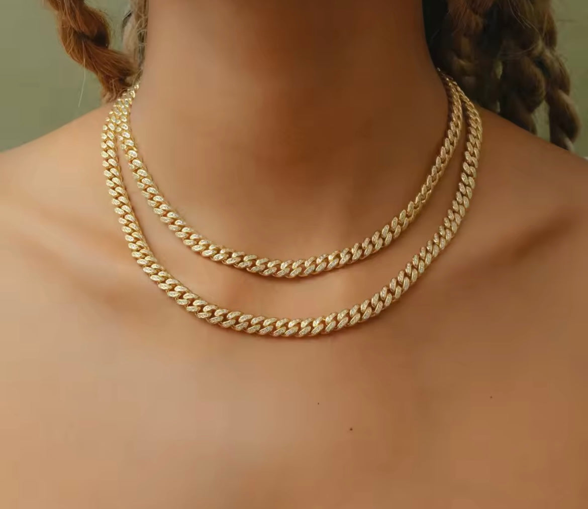 Luna Cuban Necklace Luxe Gold
